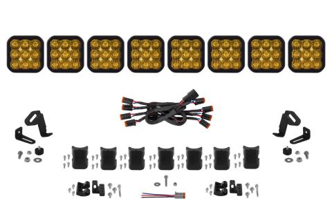 SS5 Pro Universal CrossLink 8-Pod Lightbar Yellow Driving Diode Dynamics