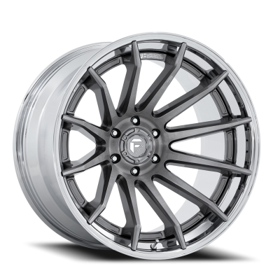 Aluminum Wheels 22X12 Burn FC403AP 6 On 139.7 Platinum Silver Chrome Lip 106.1 Bore -44 Offset Fuel Off Road Wheels