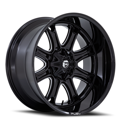 Aluminum Wheels 22X9 Darkstar FC853BE 5 On 114.3/5 On 127 Gloss Black/Milled 78.1 Bore 1 Offset Fuel Off Road Wheels