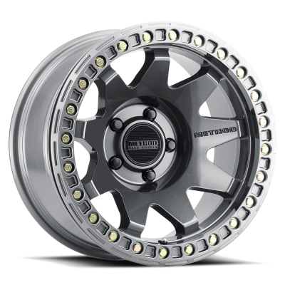 Aluminum Wheels 17x9 MR108 Bolt Pattern 5 On 127 Offset -44 Lip Size 0.63 Gloss Titanium GY Method