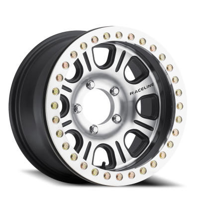 Aluminum Wheels 17x8.5 Monster Beadlock RT232 Machined Face Black 0 Offset 5 on 127 Bolt Pattern 83.82 Bore Raceline