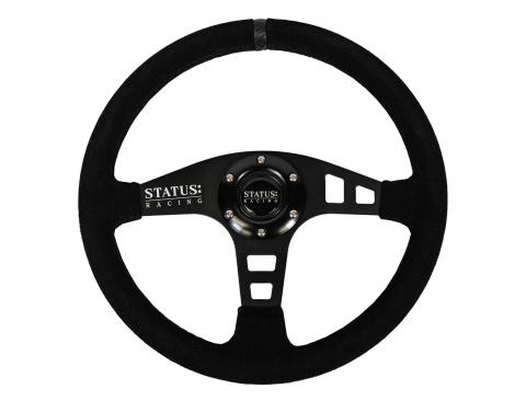 Flat Suede Steering Wheel 13 Inch Diameter Black PRP Seats
