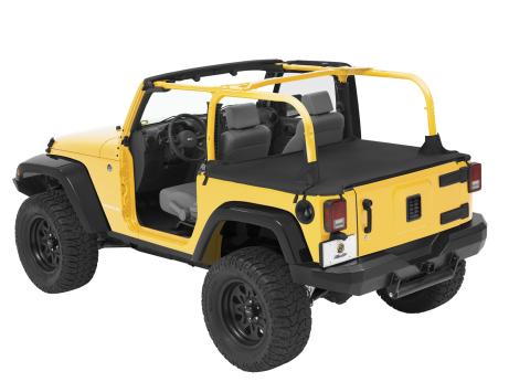 Cargo Deck Covers For Jeep 2007-2018 Wrangler JK 4 Door Factory Soft top Removed No Belt Rail Channels Black Diamond Bestop