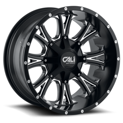 Cast Aluminum Wheels Americana 9101 SB 20x9 Milled Spokes Satin Black 5 On 127/5 On139.7 Bolt Pattern 0 Offset Cali Offroad Wheels