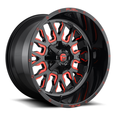 Aluminum Wheels 20X10 Stroke D612 5 On 114.3/5 On 127 Gloss Red/Milled 78.1 Bore -18 Offset Fuel Off Road Wheels