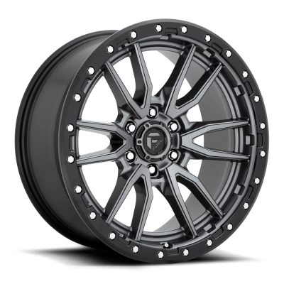 Aluminum Wheels 22X10 Rebel D680 6 On 135 Matte Gunmetal Gray Black Bead Ring 87.1 Bore -13 Offset Fuel Off Road Wheels