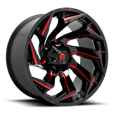 Aluminum Wheels 20X10 Reaction D755 5 On 114.3/5 On 127 Gloss Black Milled Red Tint 78 Bore -18 Offset Fuel Off Road Wheels