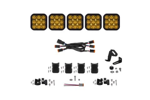 SS5 Pro Universal CrossLink 5-Pod Lightbar Yellow Driving Diode Dynamics