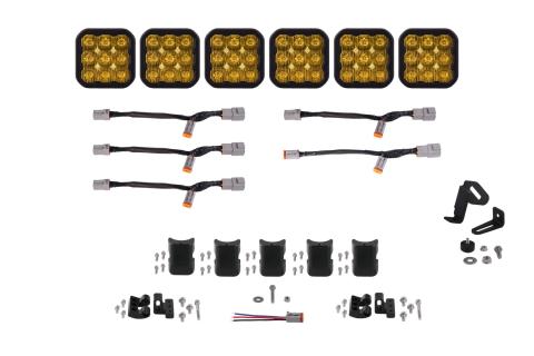 SS5 Pro Universal CrossLink 6-Pod Lightbar Yellow Driving Diode Dynamics