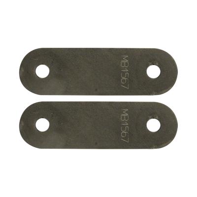 Universal 4 Inch Straight Leaf Spring Shackles With 2 Holes Bare Steel Motobilt