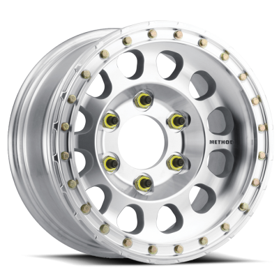 Aluminum Wheels 17x9 Beadlock MR103 Bolt Pattern 6 On 139.7 Offset -12 Lip Size 2.76 Raw Machined Silver Method