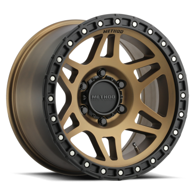 Aluminum Wheels 17x8.5 MR312 Bolt Pattern 6 On 135 Offset 0 Lip Size 0.98 Method Bronze BRZ Matte Black Lip Method