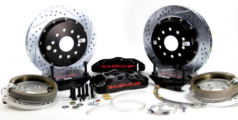 Brake System 14 Inch Rear Pro+ w/Park Brake Black Buick/Olds/Pontiac 10/12 Bolt BAER Brakes