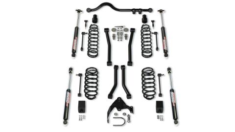 07-18 Wrangler JK 2 Door 3 Inch Suspension System w/ 4 Sport Control Arms &amp; 9550 VSS Twin-Tube TeraFlex