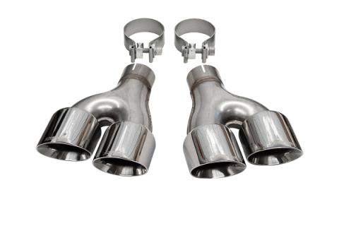 Twin 4.0 Inch Polished Pro-Series Tip Kit (Clamps Included) 11-21 Jeep Grand Cherokee Summit Edition Corsa Performance