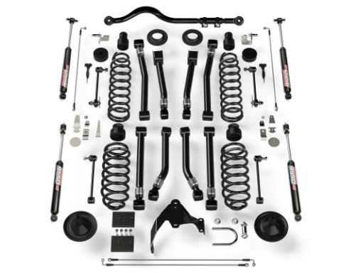 07-18 Wrangler JK 2 Door 4 Inch Suspension System w/ 8 Alpine Short Control Arms &amp; 9550 VSS Twin-Tube TeraFlex
