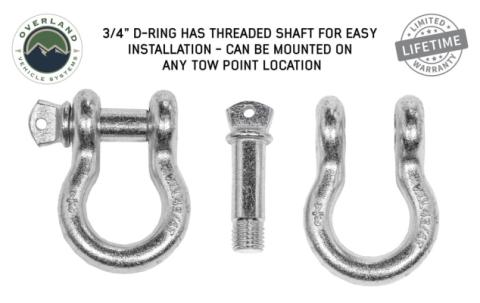 Recovery Shackle 3/4 4.75 Ton Zinc - D Ring Recovery Shackle Overland Vehicle Systems