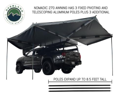 Nomadic Awning 270 Degree - Driver Side Dark Gray Overland Vehicle Systems