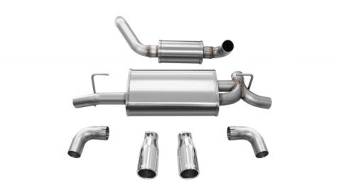 Jeep JL Axle Back Exhaust 2.5 Inch Dual Rear Exit W/Rolled 3.5 Inch Tips 18 Wrangler JL Touring Polished db By Corsa