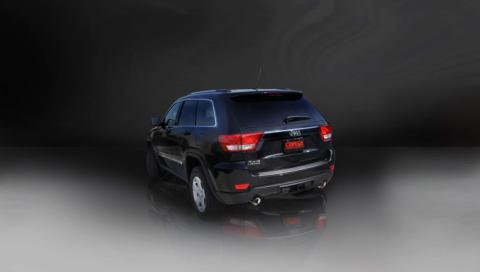 2.5 Inch Dual Rear Exit Cat-Back Exhaust System with Single 4.5 Inch Black PVD Pro-Series Tips 11-21 Jeep Grand Cherokee Corsa Performance