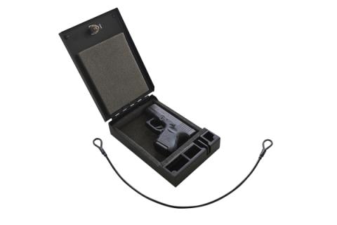 Portable Safe For Compact Pistols Universal Black Includes Security Cable Tuffy Security Products