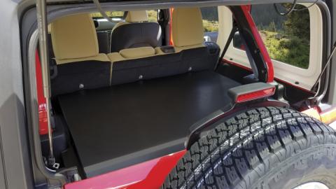 Deluxe Cargo Enclosure - 18-23 Wrangler JL {21-23 Exc. 4XE} w/o OEM Subwoofer Rear Seats Must Be Removed on 2-Door Models Black Tuffy Security Products