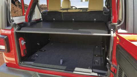 Deluxe Cargo Enclosure - 18-23 Wrangler JL {21-23 Exc. 4XE} w/o OEM Subwoofer Rear Seats Must Be Removed on 2-Door Models Black Tuffy Security Products