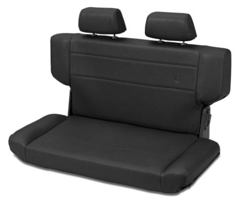 Jeep Rear Bench Seat Trailmax II Fold-N-Tumble Seat For Jeep 1997-2006 Wrangler TJ All Vinyl Black Crush Bestop