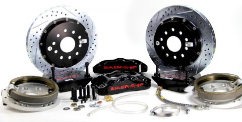 Brake System 13 Inch Rear Pro+ w/Park Brake Black Ford 9 Inch 5 on 5 Big Bearing BAER Brakes