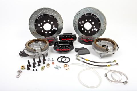 Brake System 13 Inch Rear SS4+ w/Park Brake Black Ford 9 Inch Torino Bearing 5 on 5 BC BAER Brakes