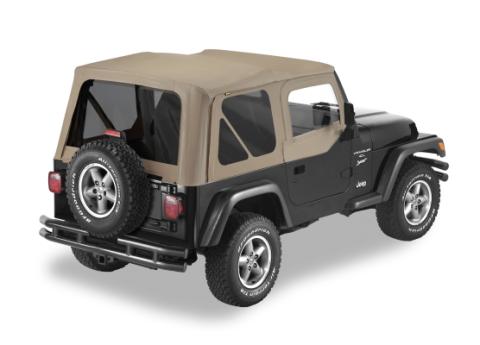 Replace-A-Top for OEM Hardware For Jeep 1997-2002 Wrangler TJ Tinted Dark Tan Door Skins Included Bestop