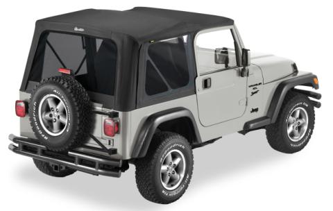 Replace-A-Top for OEM Hardware For Jeep 1997-2002 Wrangler TJ Tinted Black Denim No Door Skins Included Bestop
