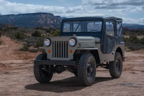 Tigertop Soft Top For Jeep 1953-1964 CJ3B Black Crush Bestop