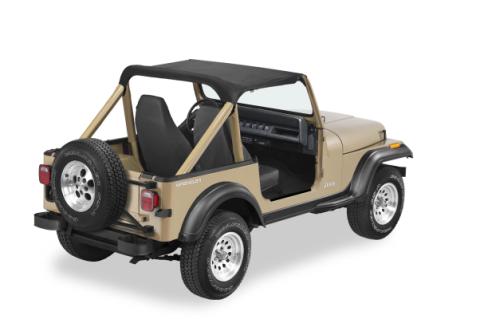 Jeep Bikini Top Strapless Standard Targa Style Bikini Soft Top Jeep Wrangler 1987-1991 Wrangler YJ Black Crush Bestop