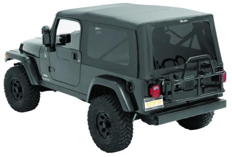 Jeep Soft Top Supertop Squareback Soft Top For Jeep 2004-2006 Wrangler TJ Black Diamond Bestop