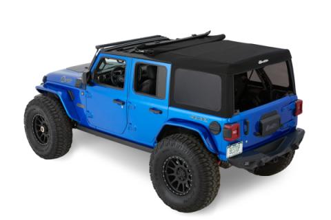Jeep Soft Top Supertop Squareback Soft Top For Jeep 2018-Current Wrangler JL 4 Door Black Diamond Bestop