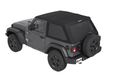 Trektop Slantback Soft Top For Jeep 2018-Current Wrangler JL 2 Door Black Diamond Bestop