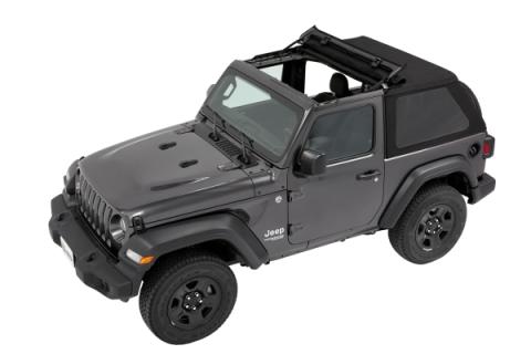 Trektop Slantback Soft Top For Jeep 2018-Current Wrangler JL 2 Door Black Diamond Bestop