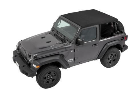 Trektop Slantback Soft Top For Jeep 2018-Current Wrangler JL 2 Door Black Diamond Bestop