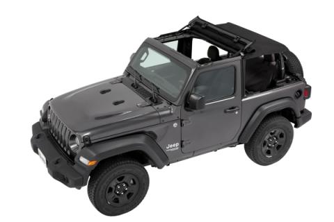 Trektop Slantback Soft Top For Jeep 2018-Current Wrangler JL 2 Door Black Diamond Bestop