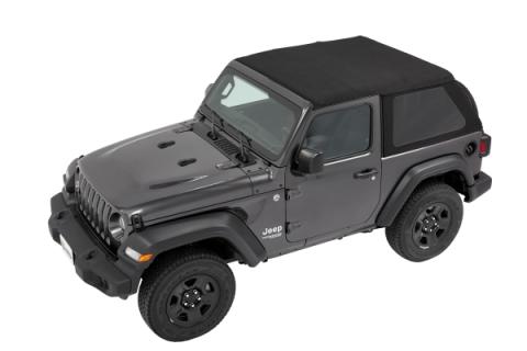 Trektop Slantback Soft Top For Jeep 2018-Current Wrangler JL 2 Door Black Diamond Bestop