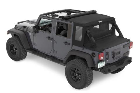Jeep Wrangler Halftop Soft Top Conversion Kit For Jeep 2007-2018 Wrangler JK 4 Door Black Diamond Bestop