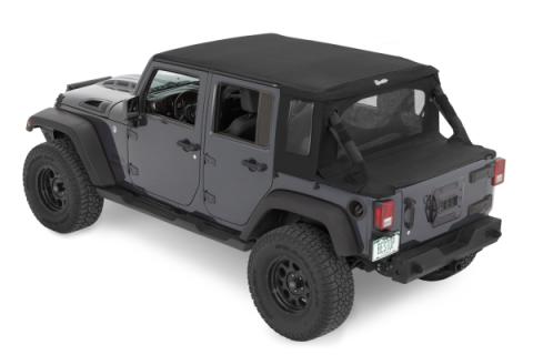 Jeep Wrangler Halftop Soft Top Conversion Kit For Jeep 2007-2018 Wrangler JK 4 Door Black Diamond Bestop