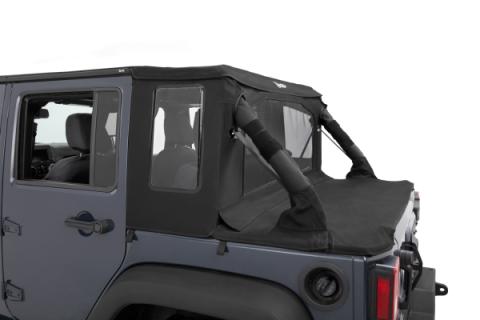 Jeep Wrangler Halftop Soft Top Conversion Kit For Jeep 2007-2018 Wrangler JK 4 Door Black Diamond Bestop