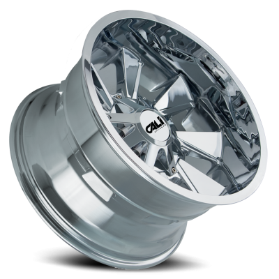 Cast Aluminum Wheels Distorted 9106 CH 20x12 Chrome 6 On 135/6 On139.7 Bolt Pattern -44 Offset Cali Offroad Wheels