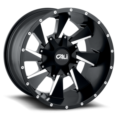 Cast Aluminum Wheels Distorted 9106 SB 20x9 Milled Spokes Satin Black 5 On 150/5 On139.7 Bolt Pattern 18 Offset Cali Offroad Wheels