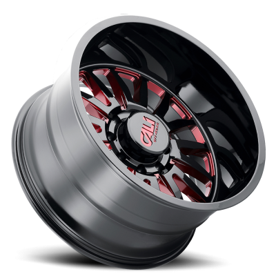 Cast Aluminum Wheels Summit 9110 GB-RD 20x10 Red Milled Spokes Gloss Black 5 On 127 Bolt Pattern -25 Offset Cali Offroad Wheels