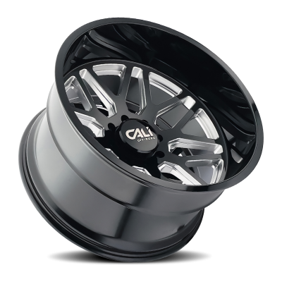 Cast Aluminum Wheels Invader 9115 GB-M 20x12 Milled Gloss Black 6 On 135 Bolt Pattern -51 Offset Cali Offroad Wheels