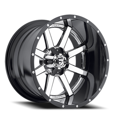 Aluminum Wheels 22X14 Maverick D260 6 On 135/6 On 139.7 Chrome/Gloss Black Lip 106.1 Bore -70 Offset Fuel Off Road Wheels
