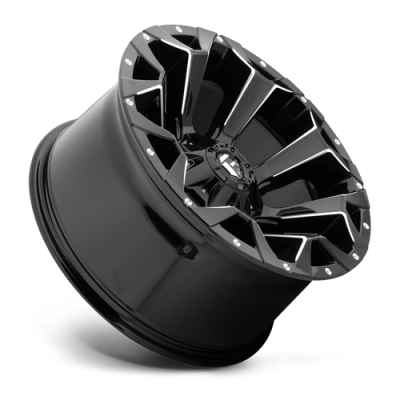 Aluminum Wheels 18X9 Assault D576 5 On 114.3/5 On 127 Gloss Black/Milled 78.1 Bore 1 Offset 8 Spoke Fuel Off Road Wheels